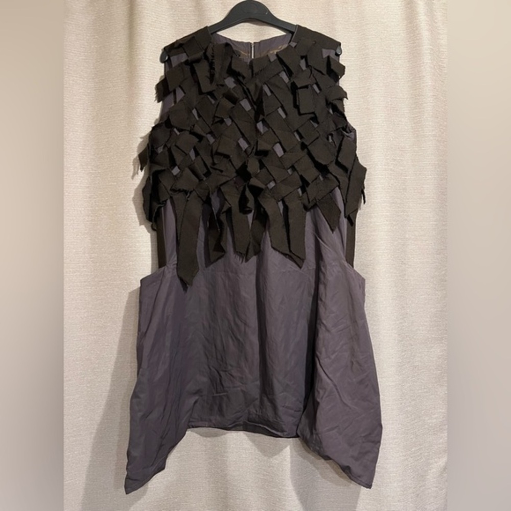 Nuovo Borgo Wool Blend Woven Lattice Front Avant Garde Dress‎ Langenlook